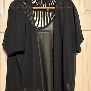 Maurices Black Sheer Cardigan